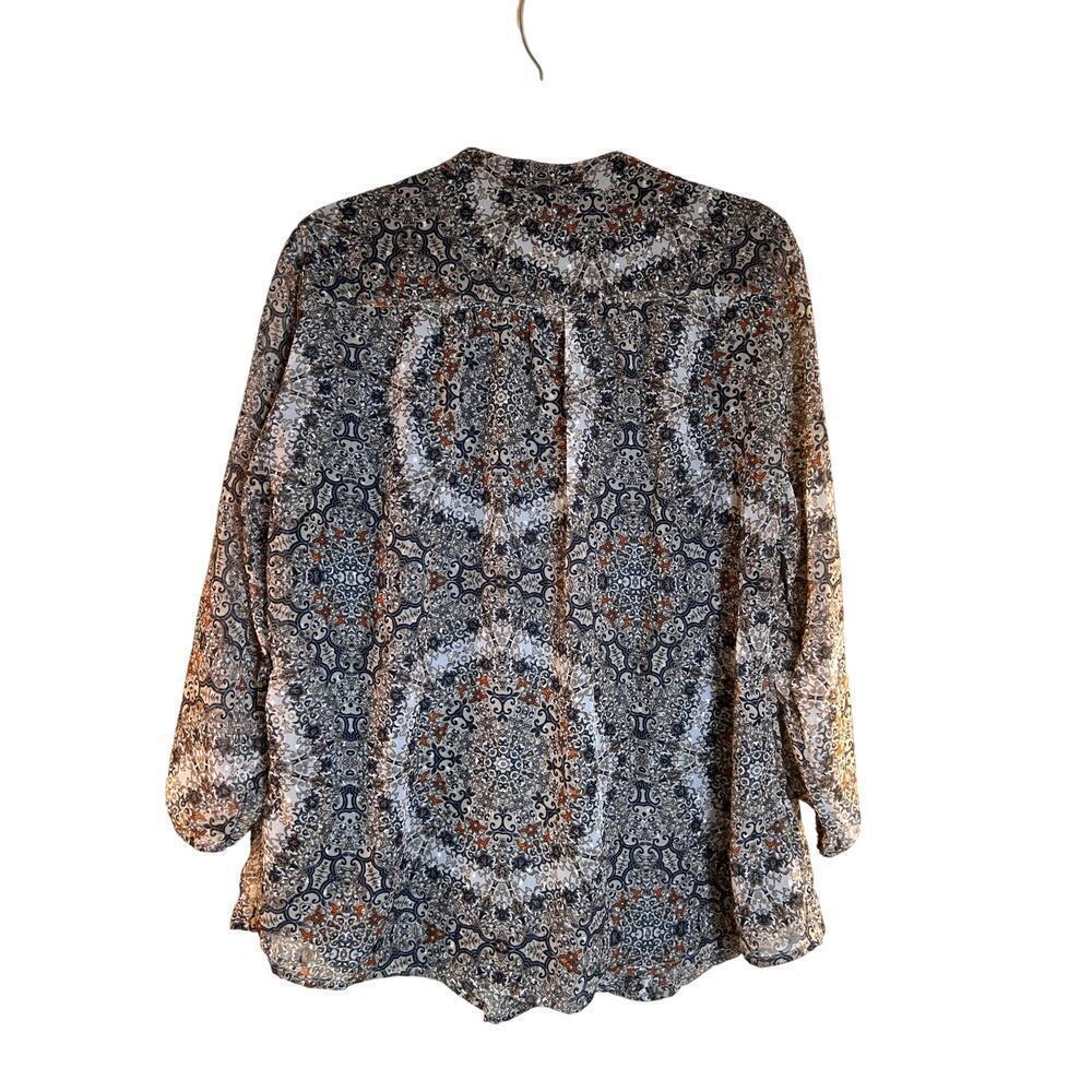 CHRISTOPHER & BANKS Women’s Paisley Lined Long Sleeve Top / Size: XL - Picture 2 of 9